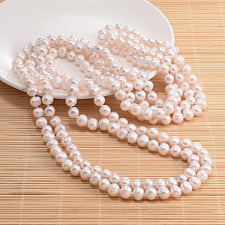 BrumosaRosa Collar de los recursos naturales perlas, rosa brumosa, 62.9 pulgada
