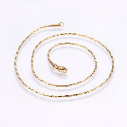 Golden 304 Stainless Steel Coreana Chain Necklaces, with Lobster Claw Clasps, Golden, 16.9 inch(43cm), 1.4mm