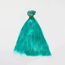 Vert De Mer Clair Cheveux longs et raides en mohair imité poupée perruque cheveux, pour les filles de bricolage accessoires de fabrication de bjd, vert de mer clair, 150~1000mm