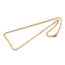 Золотой 304 из нержавеющей стали кабель цепи ожерелья, золотые, 17.7 дюйм (45 см)