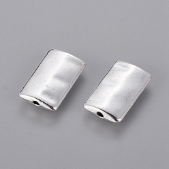 Antique Silver Tibetan Style Alloy Beads, Rectangle, Cadmium Free & Lead Free, Antique Silver, 17x10.5x3.5mm Hole:2mm