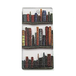 Rectangle Opaque Acrylic Pendants, Book Charm, Rectangle, 40x19.5x2mm, Hole: 2mm