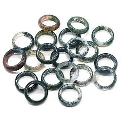 (RRHB277) Кристалл на подкладке из медово-бежевого цвета Простые кольца с натуральным индийским агатом, внутренний диаметр: 18~20 мм