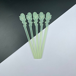 Pale Green Tulip Shapes Cellulose Acetate(Resin) Hair Sticks, Vintage Decorative Hair Accessories for Woman Girls, Pale Green, 180mm