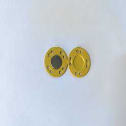 Oro Botones magnéticos de hierro sujetador de imán a presión, plano y redondo, para la confección de telas y bolsos, oro, 2x0.3 cm
