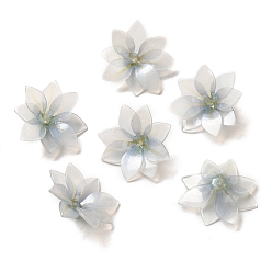 Acero Azul Claro Casquillo del grano de la flor, para la fabricación de la joyería diy, azul acero claro, 24~25x7~8 mm, agujero: 1~1.4 mm