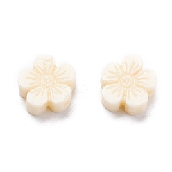 Beige Carved Synthetic Coral Beads, Dyed, Flower, Beige, 9.7x10.7x3.8mm, Hole: 1.4mm