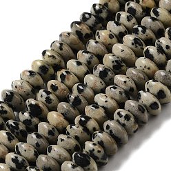 Jaspe Dalmate Naturelles dalmate jaspe perles brins, perles de soucoupe, rondelle, 6.5x3mm, Trou: 1mm, Environ 118~119 pcs/chapelet, 15.35'' (39 cm)