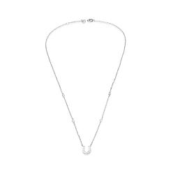 Серебро Tinysand 925 ожерелья из стерлингового серебра со стразами cz буквой U, с кабельным цепи и омаров коготь застежками, серебряные, 18 дюйм