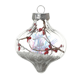 Lantern Transparent Plastic Fillable Ball Pendants Decorations, Christmas Tree Hanging Ornament, Lantern, 100x78mm