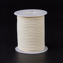 Ivoire Fils de nylon, cordes de milan / cordes torsadées, blanc crème, 3mm, environ 21.87 yards (20m)/rouleau