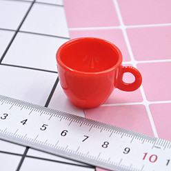 Roja Mini taza de plástico en miniatura, para accesorios de casa de muñecas que simulan decoraciones de utilería, rojo, 40x30x25 mm