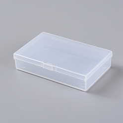 Прозрачный Пластиковые коробки, контейнеры для хранения бисера, прямоугольные, прозрачные, 10x6.5x2.2 см, Внутренний диаметр: 9.5x5.8 cm