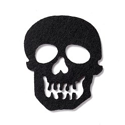 Черный Украшение для вечеринки с черепом из шерстяного войлока, тематические украшения для хэллоуина, для декоративного дерева, баннер, гирлянда, чёрные, 60x48x2 мм
