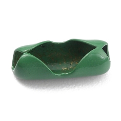 Зеленый Латунные соединения шаровой цепи, зелёные, 10x3.5~4 мм, отверстие : 3 мм