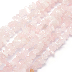 Quartz Rose Naturel a augmenté perles de quartz brins, puce, teint, 4.5~12x3~5mm, Trou: 0.6mm, environ 33 pouces (84 cm)