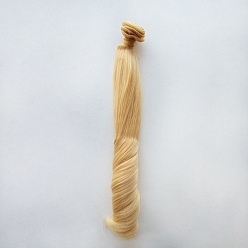 Amarilla Oscura Peluca de muñeca de peinado romano ondulado largo de fibra de alta temperatura, para diy girl bjd makings accesorios, vara de oro oscuro, 7.87~39.37 pulgada (20~100 cm)