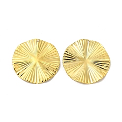 Real 18K Gold Plated Ion Plating(IP) 
304 Stainless Steel Pendants, Flat Round Charm, Real 18K Gold Plated, 32x1mm, Hole: 1.5mm