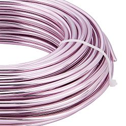 Hot Pink Round Aluminum Wire, for Jewelry Making, Hot Pink, 7 Gauge, 3.5mm, about 65.61 Feet(20m)/500g