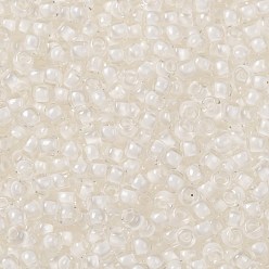 (981) Inside Color Crystal/Snow Lined Toho perles de rocaille rondes, perles de rocaille japonais, (981) cristal de couleur intérieure / doublé de neige, 11/0, 2.2mm, Trou: 0.8mm, environ5555 pcs / 50 g