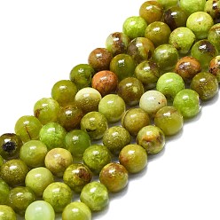 Opale Verte Naturel, vert opale brins de perles, ronde, 8mm, Trou: 0.8mm, Environ 48~52 pcs/chapelet, 15.35''~16.54'' (39~42 cm)