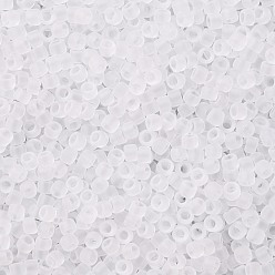 (1F) Transparent Frost Crystal Toho perles de rocaille rondes, perles de rocaille japonais, (1 f) cristal de givre transparent, 8/0, 3mm, Trou: 1mm, à propos 222pcs / bouteille, 10 g / bouteille