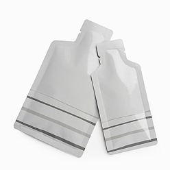 Blanco Bolsa de embalaje de maquillaje líquido de viaje portátil de plástico compuesto con forma de botella, bolsa de pico para loción champú, blanco, 11x5 cm