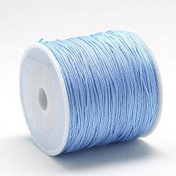Bleu Ciel Clair Fil de nylon, corde à nouer chinoise, lumière bleu ciel, 1.5mm, environ 142.16 yards (130m)/rouleau