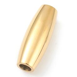 Real 18K Gold Plated 304 Stainless Steel Magnetic Clasps, Barrel, Real 18k Gold Plated, 18x8mm, Hole: 4mm
