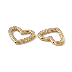 Real 18K Gold Plated Vacuum Plating 201 Stainless Steel Linking Ring, Heart, Real 18K Gold Plated, 13x15x1.5mm, Inner Diameter: 6x11mm