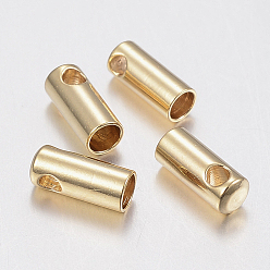 Золотой 201 концы из нержавеющей стали шнур, золотые, 7.5x2.8 мм, отверстие : 1.5 мм, внутренний диаметр: 2 мм