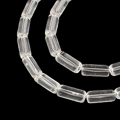 Clear Transparent Glass Bead Strands, Tube, Clear, 10x4mm, Hole: 0.5mm, about 32~33pcs/strand, 12.5 inch