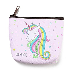 Colorful Unicorn Pattern PU Leather Wallets with Iron Zipper & PVC Findings, Change Purse, Clutch Bag for Women, Colorful, 9.5~9.8x10.8~11x2.4~2.8cm