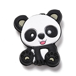 Темно-Серый Силиконовые фокусные шарики, панда, темно-серый, 29x24x7 мм, отверстие : 2.5 мм
