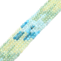 Apatite Natural Apatite Beads Strands, Faceted, Round, 4mm, Hole: 0.8mm, about 108pcs/strand, 15.16''~15.55''(38.5~39.5cm)