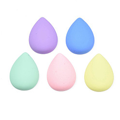 Mixed Color Opaque Spray Painted Acrylic Cabochons, Teardrop, Mixed Color, 17.5x12.5x4mm