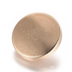 Light Gold Alloy Shank Buttons, 1-Hole, Flat Round, Light Gold, 18x7mm, Hole: 2mm
