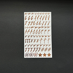 Rose Gold Alphabet Letter A~Z & Star Metal Stickers, Rose Gold, 15mm, Letter: 0.3~0.9mm