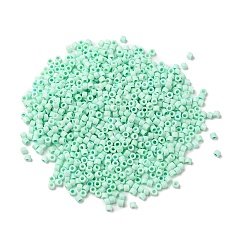 Aquamarine Cylinder Seed Beads, Frosted Colors, Uniform Size, Aquamarine, 2x1.3~1.5mm, Hole: 0.8~1mm, about 40000pcs/bag, 450g/bag