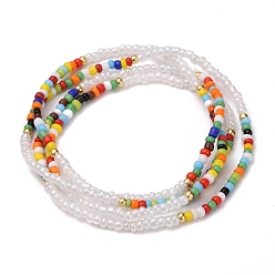 Colorful Summer Jewelry Waist Bead, Body Chain, Glass Seed Beaded Belly Chain, Bikini Jewelry for Woman Girl, Colorful, 32-1/4 inch(82cm)