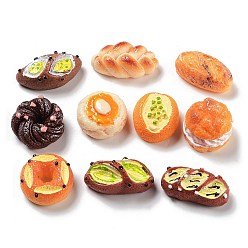 Mixed Color Opaque Resin Imitation Food Decoden Cabochons, Bread, Mixed Color, 13~21x20~27x9~16mm