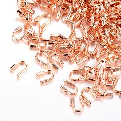 Розовый Позолоченный Латунная проволока опекуна, без никеля , Настоящее розовое золото покрыто, 4.5x4x1 мм, отверстие : 0.5 мм