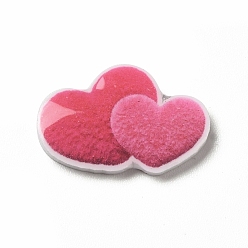 Corazón Cabochons de acrílico opacos, corazón, 12x17x2 mm