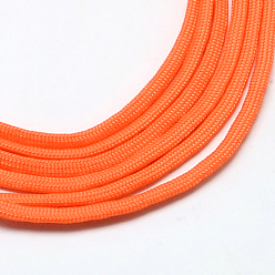 Rouge Orange 7 âmes intérieures cordes en polyester et spandex, couleur unie, pour la fabrication de bracelets en corde, rouge-orange, 4~5mm, environ 109.36 yards (100m)/paquet, 420~500g / bundle