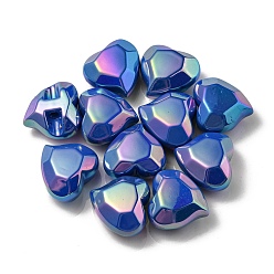 Dodger Azul Cuentas de acrílico iridiscente arcoíris chapadas en uv, corazón, azul dodger, 22x23x13 mm, agujero: 3.5 mm