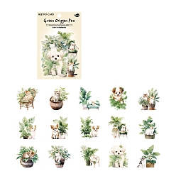 Verdemar Oscuro 30 pegatinas decorativas impermeables para mascotas con plantas, Vinilos autoadhesivos para perros y mascotas con plantas, para diy scrapbooking, verde mar oscuro, 34~55 mm