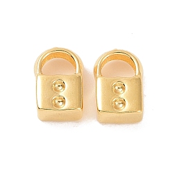 Golden Ion Plating(IP) 304 Stainless Steel Enamel Settings, Lock Charms, Golden, 8x5x3mm, Hole: 3x2.5mm