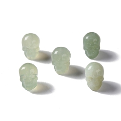 Jade Nuevo Cuentas de jade natural nuevo, cráneo, 13x10x11.5 mm, agujero: 1 mm