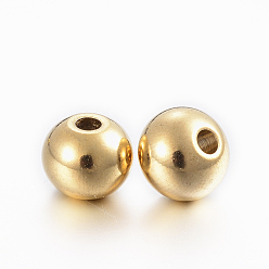 Золотой Ионное покрытие (ip) 304 шарики из нержавеющей стали, круглые, золотые, 8x7.5 мм, отверстие : 2 мм