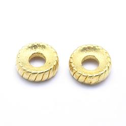 Raw(Unplated) Brass Spacer Beads, Lead Free & Cadmium Free & Nickel Free, Rondelle/Wheel, Raw(Unplated), 7.5x2.5mm, Hole: 2.5mm
